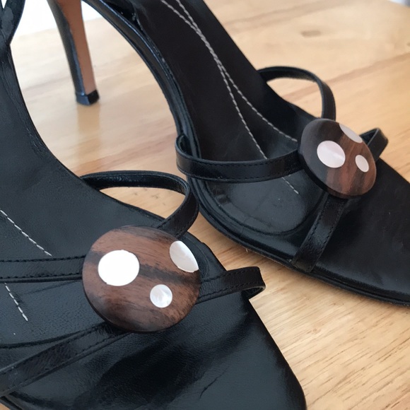 Kate Spade Black Strap Slingback Heels Size 6.5 - Picture 9 of 11